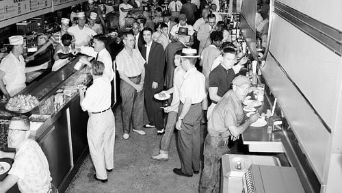 A commercial photo company's store of images are part of Georgia State University's photo archive. They include this image from the Varsity during a busy day in 1958. Photo: Tracy O'Neal