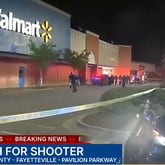 The shooting happened Friday evening at the Walmart on Pavilion Parkway in Fayetteville. The suspect shooter remains at large, police said.