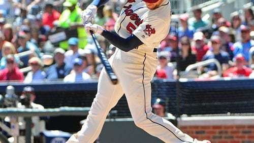 The Braves could have Freddie Freeman and his sweet swing back in their lineup next week for a series at Washington, barely seven weeks after he fractured his left wrist. (Photo by Scott Cunningham/Getty Images)