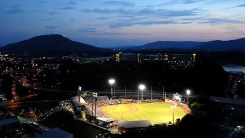 Visitors to AT&T Field, home of the Chattanooga Lookouts, have great views of the game as well as of the city and mountains beyond. CONTRIBUTED BY CHATTANOOGA LOOKOUTS