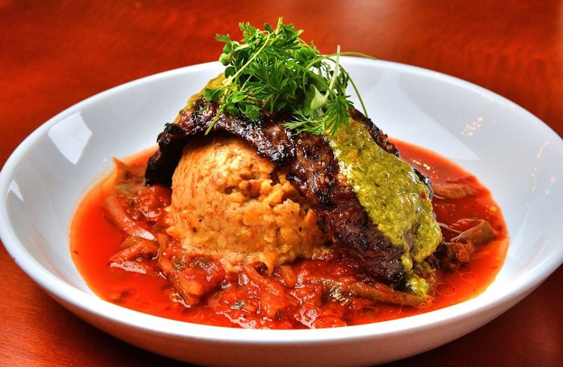 Churrasco Steak Mofongo with Chimichurri and Creole Sauces.  (Contributed by Chris Hunt Photography)