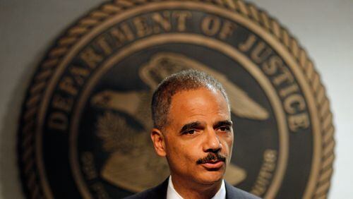 NEW ORLEANS, LA - JUNE 28: Attorney General Eric Holder addresses the media following a vote in the House of Representatives at the U.S. Attorney's Office Eastern District of Louisiana office on June 28, 2012 in New Orleans, Louisiana. The House has voted to hold Attourney General Holder in contempmt of Congress. (Photo by Chris Graythen/Getty Images)
