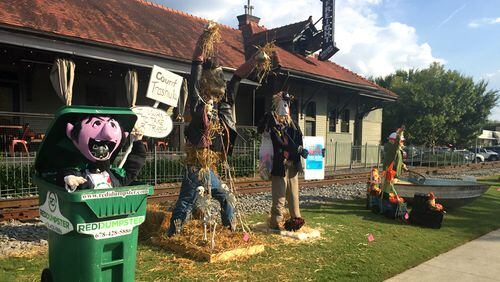 More than 180 scarecrows will be on display in October in downtown Woodstock for the 2019 Woodstock Scarecrow Invasion. VISIT WOODSTOCK