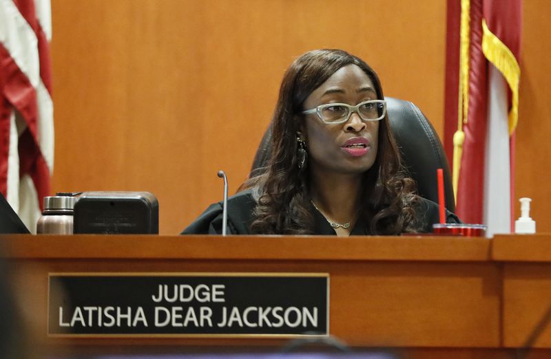 September 23, 2019 - Decatur - Judge LaTisha Dear Jackson ruled on motions that were filed in the case on Friday as jury selection began in the murder trial of former DeKalb County Police Officer Robert "Chip" Olsen.   Bob Andres / robert.andres@ajc.com