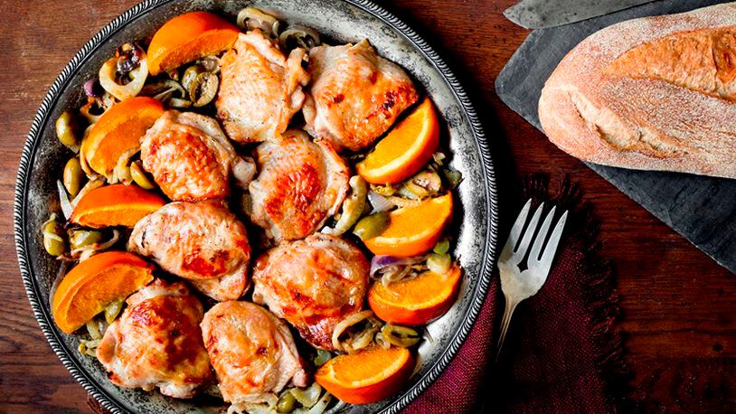 Broiled chicken thighs with oranges, fennel and green olives, in New York, Oct. 18, 2015. It's time for home cooks to rediscover a too-often overlooked option for cooking, the humble broiler.