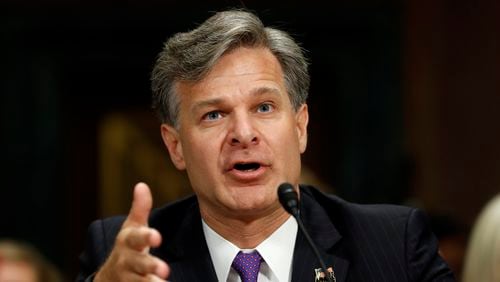 FBI Director nominee Christopher Wray testifies on Capitol Hill in Washington, Wednesday, July 12, 2017, at his confirmation hearing before the Senate Judiciary Committee. (AP Photo/Pablo Martinez Monsivais)