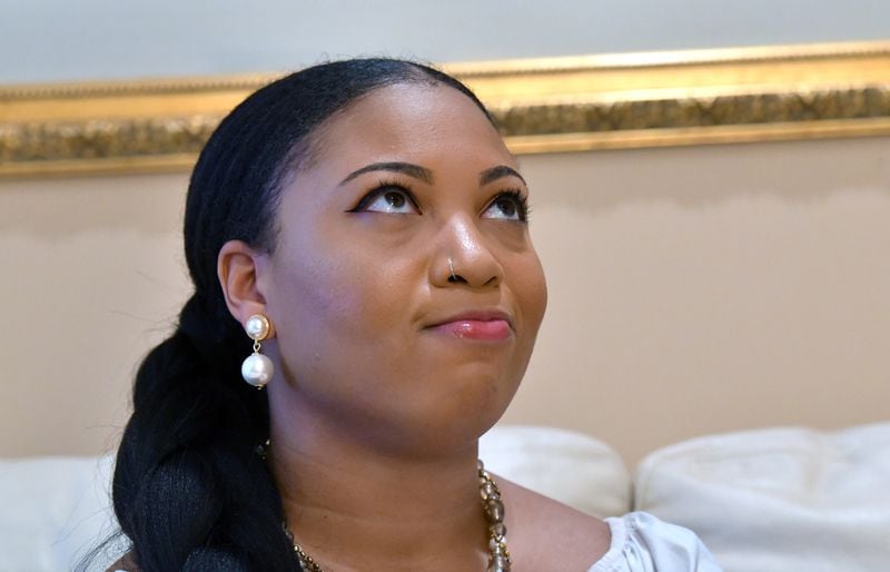 La'Nita Johnson recalls the day of the 2016 terrorist attack in Burkina Faso, West Africa, at her parents' home in Powder Springs on Friday, July 2, 2021. Johnson, 23 at the time, barely escaped with her life. Close to 30 people, including some of her friends, were killed in the attack. She is now working in foreign services. (Hyosub Shin / Hyosub.Shin@ajc.com)
