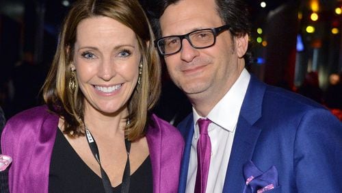LOS ANGELES, CA - APRIL 28:  General Manager at TCM Jennifer Dorian (L) and TCM host Ben Mankiewicz attend the TCM Classic Film Festival 2016 Opening Night After Party on April 28, 2016 in Los Angeles, California.