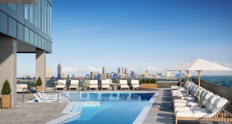 Rendering of the pool at Seven88