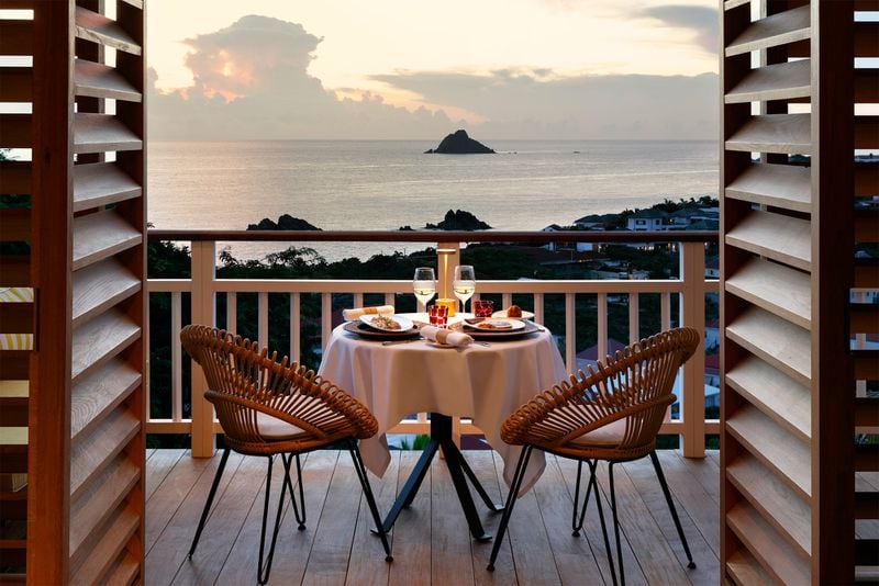 Nestled on the tiny island of St. Barthélemy, the intimate Hôtel Barrière Le Carl Gustaf has just 21 rooms, suites and bungalows overlooking the sea. 
Courtesy of Hôtel Barrière Le Carl Gustaf