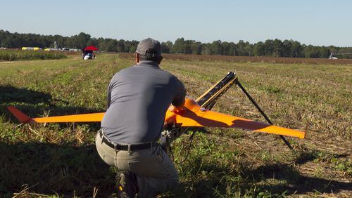 VSG Unmanned demonstrates its unmanned aircraft at the Sunbelt Ag Expo in Moultrie.