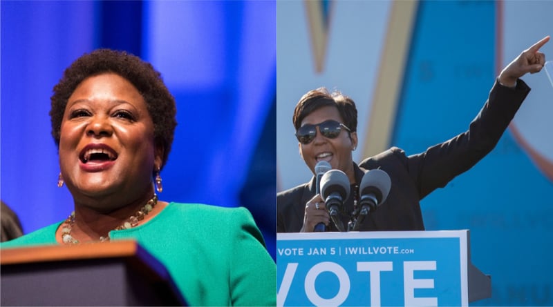 Atlanta City Council President Felicia Moore (left) announced on Jan. 28, 2021, that she will challenge Atlanta Mayor Keisha Lance Bottoms (right) in the 2021 mayoral race. (AJC file photos)