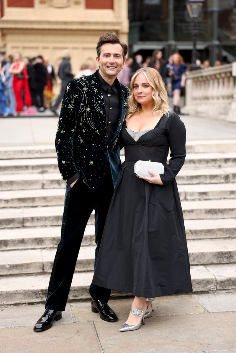 David Tennant, left, and Georgia Tennant pose for photographers upon arrival at the Olivier Awards on Sunday, April 14, 2024, in London. (Photo by Vianney Le Caer/Invision/AP)