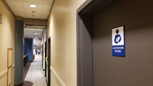 A new lactation room recently opened in the James H. “Sloppy” Floyd Building for new mothers to pump breast milk. Maya T. Prabhu/maya.prabhu@ajc.com