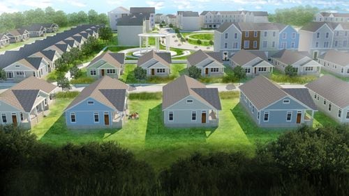 The Browns Mill Village development project will cost $25 Million, a spokeswoman with the organization said. Construction on the property will begin in fall 2020 and completed over the next three to five years. (RENDERING: Atlanta Habitat for Humanity)