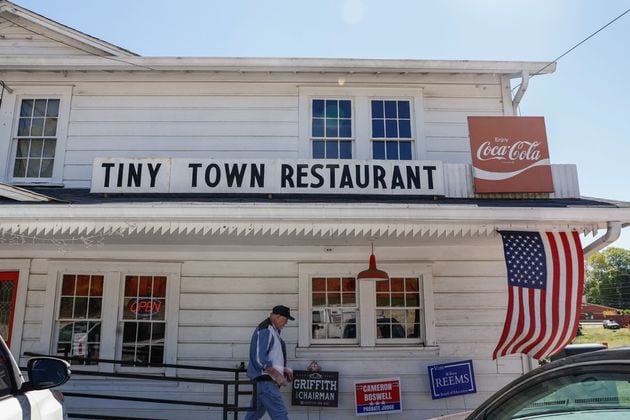 Views of the exterior of Tiny Town Restaurant in Homer, Ga. shown on Friday, April 5, 2024. (Natrice Miller/ AJC)