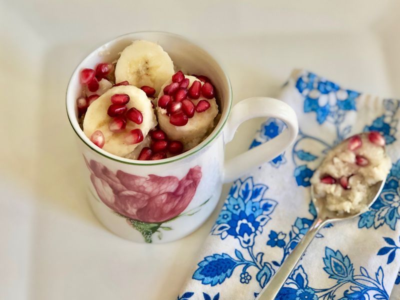 Add fiber-rich pomegranate seeds to your favorite hot cereal, like quick-cooking quinoa flakes. CONTRIBUTED BY KELLIE HYNES