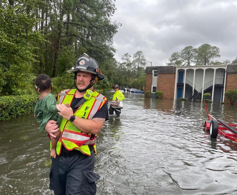 Hurricane Idalia weakened as it moved through parts of Georgia, but still about 200,000 people lost power. Water rescues were made in Valdosta (pictured). One person was killed there by a falling tree. (City of Valdosta)