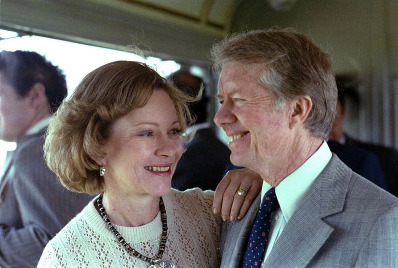 Jimmy Carter, Rosalynn Carter - Egyptian trip. Train trip from Cairo to Alexandria on March 9, 1979. (White House Special Photographer / Jimmy Carter Library)