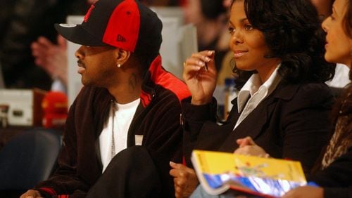 Jermaine Dupri and Janet Jackson at the NBA All Star Game at Philips Arena in 2003. (T. LEVETTE BAGWELL/AJC staff)