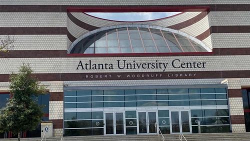 The Robert W. Woodruff Library is a primary location for Atlanta University Center students to study. Four people, including three students, were wounded near the library in a shooting early Sunday, during a gathering hours after Clark Atlanta University's homecoming football game. AJC FILE PHOTO.