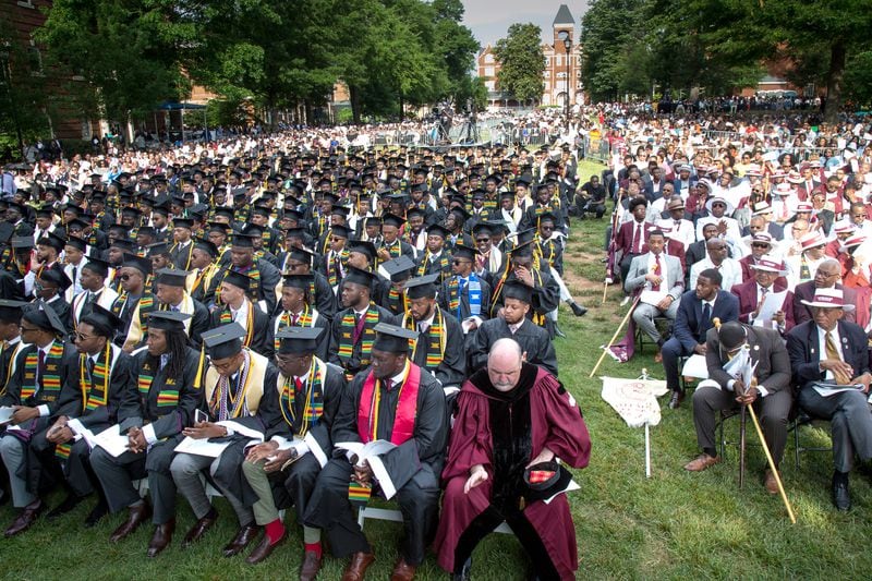 Friends, family, and graduates fill Century Campus during the 134th commencement exercises at Morehouse College In Atlanta GA Sunday, May 20, 2018.  