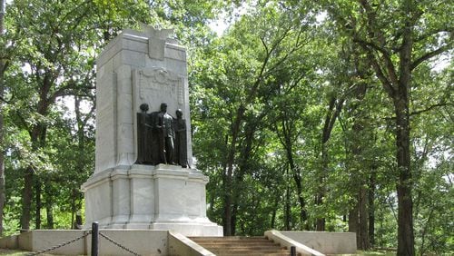 Closures will take place April 22-25 at certain sections of Kennesaw Mountain National Battlefield Park. Among them are the road and parking lot of the Illinois Monument, shown here. (Courtesy of the National Park Service, U.S. Department of the Interior)
