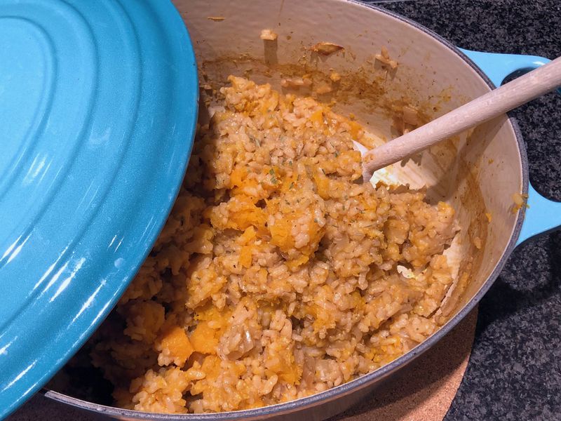 Spend more time with family and less time stirring. This easy, tasty risotto comes together in the oven. CONTRIBUTED BY KELLIE HYNES