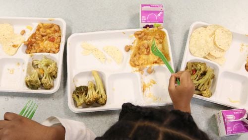 Lunch meals served at Burgess-Peterson Academy in Atlanta on Friday, April 19, 2019. Atlanta Public Schools will switch its food-service provider next school year. AJC file photo by EMILY HANEY / emily.haney@ajc.com