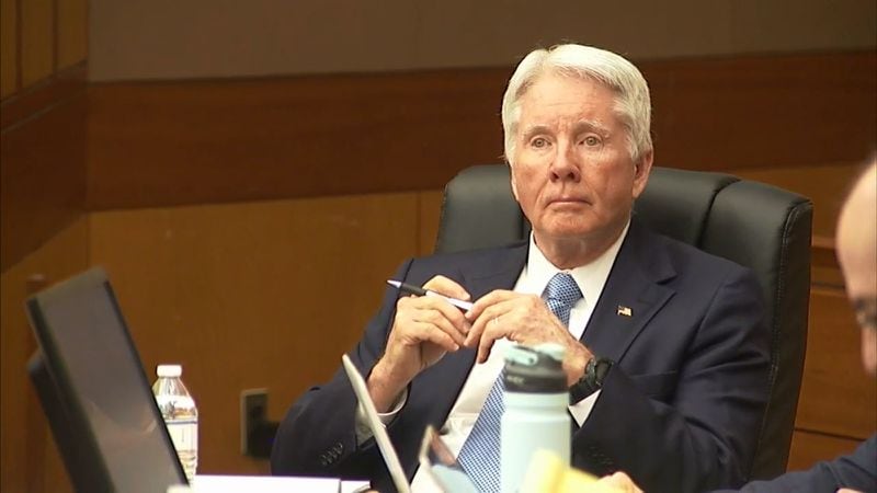 Tex McIver listens during his murder trial on April 13, 2018 at the Fulton County Courthouse. (Channel 2 Action News)