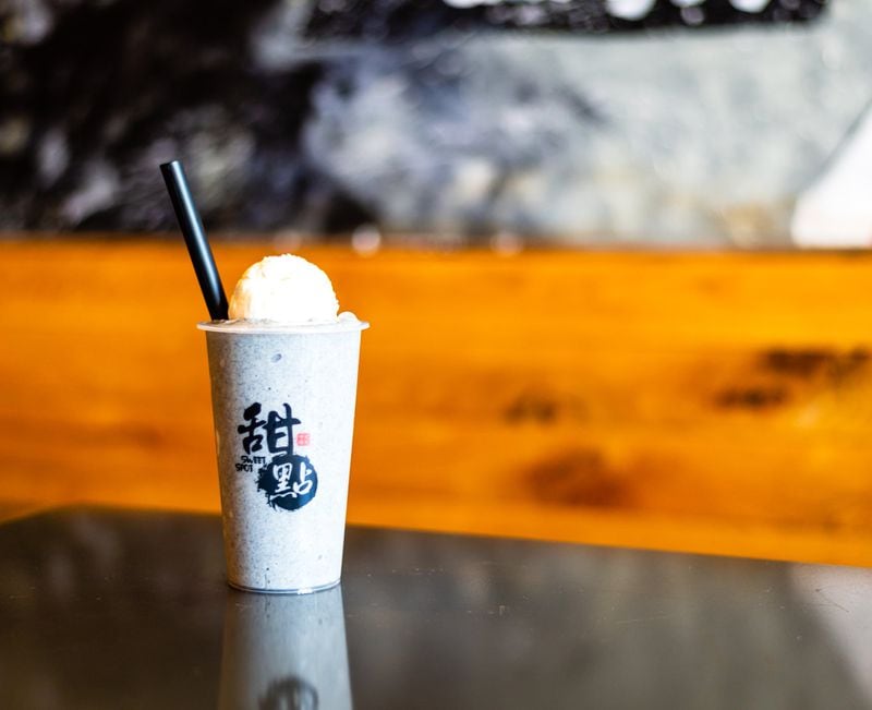 The Black Sesame Fleecy at Sweet Spot has a richness and depth of flavor that compares favorably to chocolate. The fleecy is the cool Hong Kong cousin to the milkshake. CONTRIBUTED BY HENRI HOLLIS