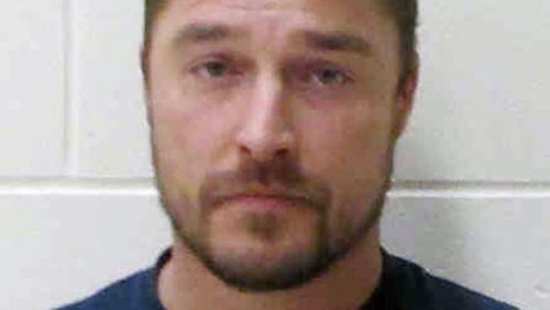 This Tuesday, April 25, 2017, photo provided by the Buchanan County Sheriff's Office in Independence, Iowa, shows Chris Soules, former star of ABC's "The Bachelor," after being booked early Tuesday after his arrest on a charge of leaving the scene of a fatal accident near Arlington, Iowa. (Buchanan County Sheriff's Office via AP)