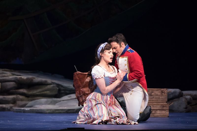 Andriana Chuchman and Santiago Ballerini star in the Atlanta Opera’s “The Daughter of the Regiment.” CONTRIBUTED BY JEFF ROFFMAN