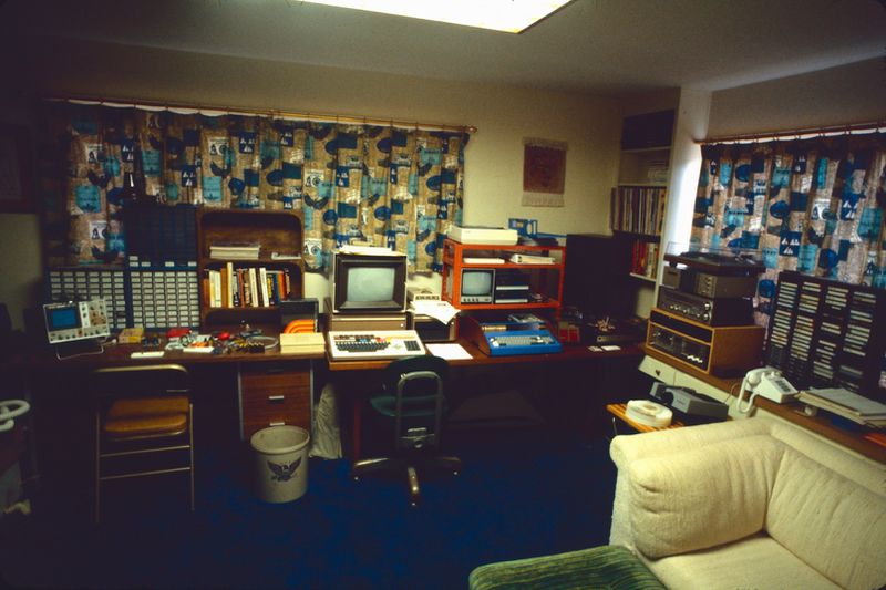 Lonnie Mimms' high-tech bedroom in 1983, in his childhood home in DeKalb County. Mimms has amassed the world's largest collection of digital artifacts. Courtesy of Lonnie Mimms
