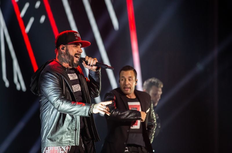 AJ McLean sounded robust throughout when the Backstreet Boys packed State Farm Arena on Aug. 21, 2019 with their "DNA" tour. Photo: Ryan Fleisher/Special to the AJC