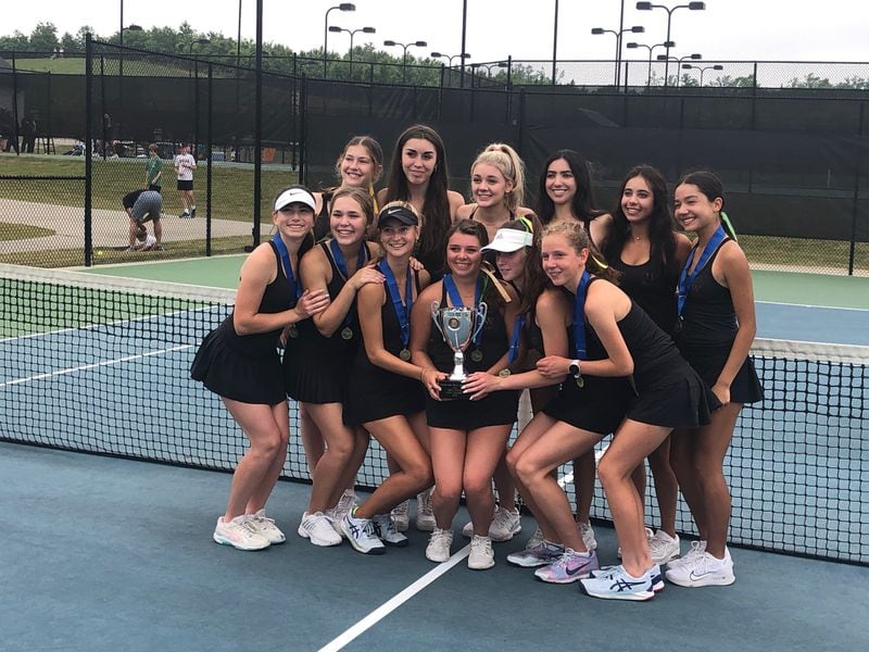The Wesleyan girls won the 2023 GHSA Class 3A championship at the Rome Tennis Center, March 13, 2023.