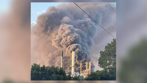 This is a picture of the Symrise chemical plant fire on the morning of Nov. 7 in Brunswick.