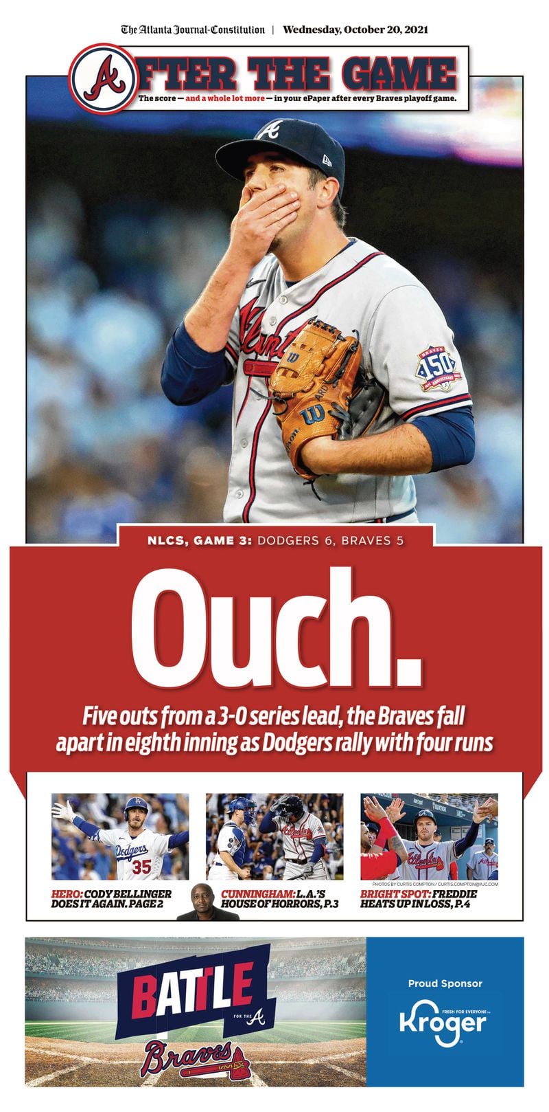 ‘Ouch!’ – Atlanta Braves game section in today’s ePaper
