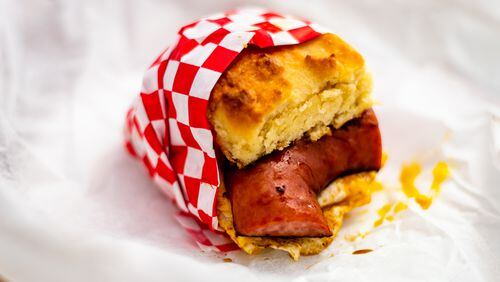You can get the breakfast amber biscuit with beef kielbasa from Sean's Harvest Market.