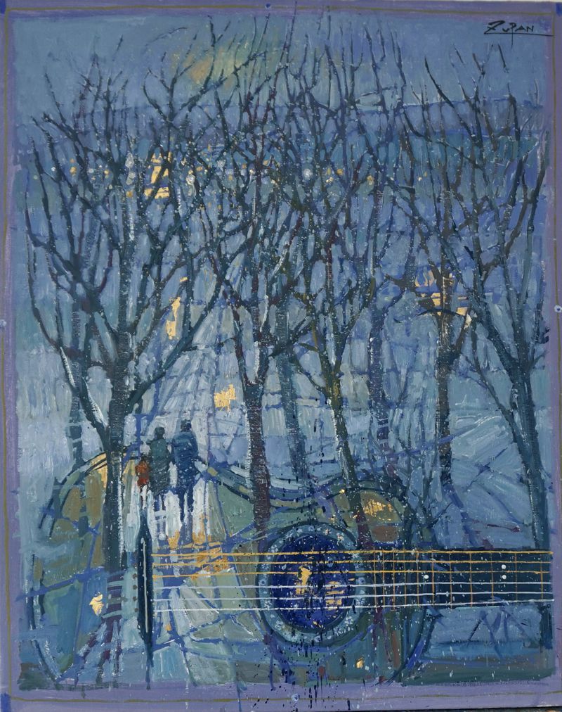 "My Father's Guitar" by Bruno Zupan. The guitar is a recurring motif in Zupan's work.