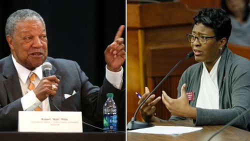 Robb Pitts (left) and Keisha Waites (right), candidates for Fulton County Commission Chair. (AJC Staff Photos)