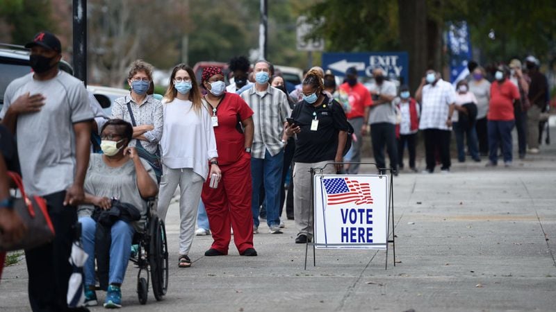 A poll of registered voters conducted for The Atlanta Journal-Constitution showed an ideological split on whether Georgia's new voting law would make it harder for voters to cast ballots in future elections. About three-quarters of Democrats said it would, and the same number of Republicans said it wouldn’t.