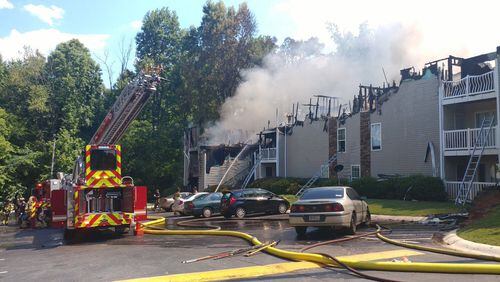 A fire at a DeKalb apartment complex has displaced 40 people, DeKlab firefighters confirm.
