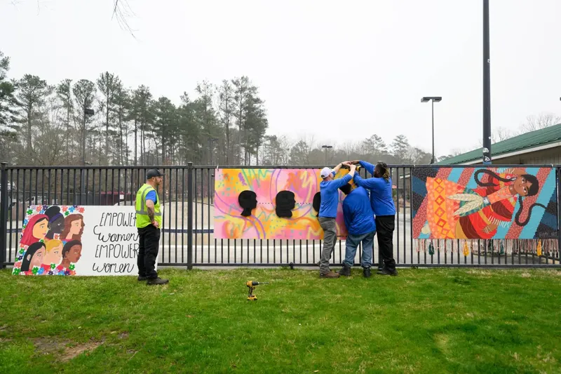 In honor of Women’s History Month, Dunwoody has unveiled ten new murals at the Brook Run Skate Park.