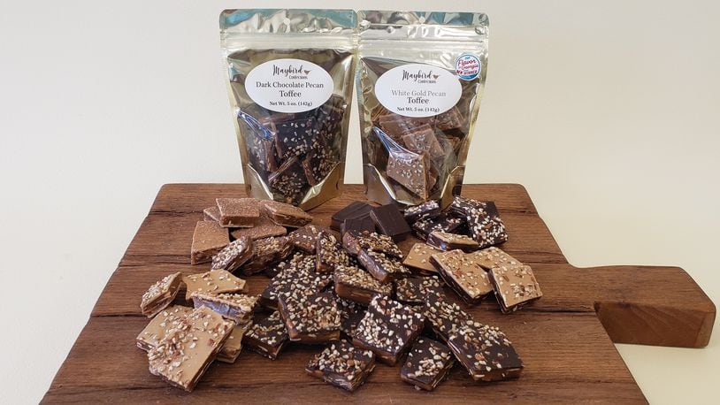 Dark chocolate pecan toffee from Maybird Confections. Courtesy of Maybird Confections