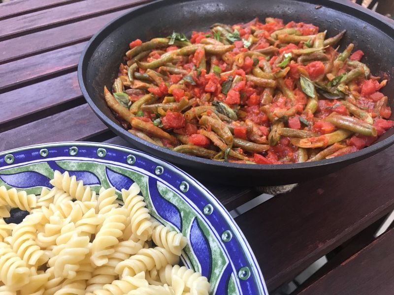 The twisty pasta known as rotini goes well with Summer Bean Ragout from “The Vegetable Butcher” by Cara Mangini (Workman Publishing, 2016). LIGAYA FIGUERAS / LIGAYA.FIGUERAS@AJC.COM