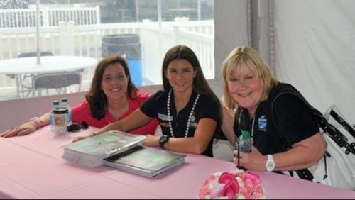 Marcy Scott, who died of cancer, with Danica Patrick and Kaedy Kiely.