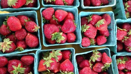 Berries from 3 Porch Farm in Comer for sale at Freedom Farmers Market. JOHN KESSLER / JKESSLER@AJC.COM