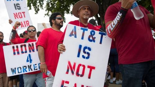 More than 20,000 union workers around the Southeast unexpectedly struck AT&T on midnight Friday. They went back to work Wednesday afternoon. (AJC file photo)