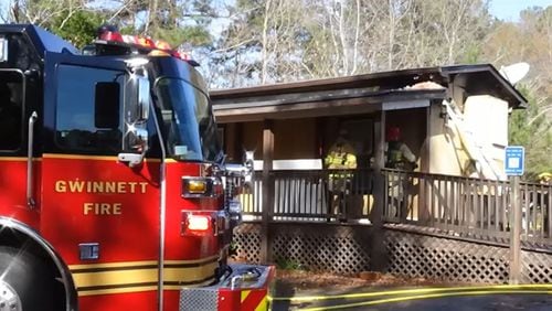 Fire damaged a radio station's home structure Tuesday in Gwinnett County.